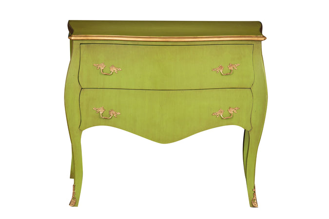 Biscottini Biscottini Tavolo Consolle legno intarsi verde smeraldo anticata 100x47x85