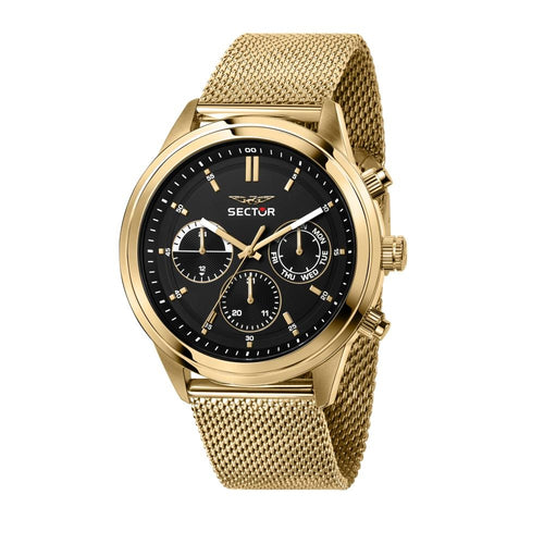 Orologio SECTOR uomo 670 multi funzione acciaio dorato / nero