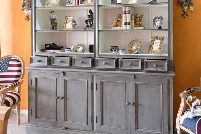 Biscottini Libreria Biscottini legno massiccio 200x42x242 stile country shabby chic