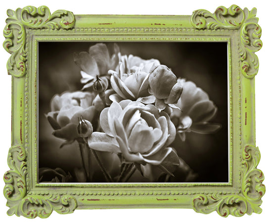 Biscottini Portafoto da appoggio verticale/orizzontale in resina finitura verde anticata L20xPR2,5xH25 cm