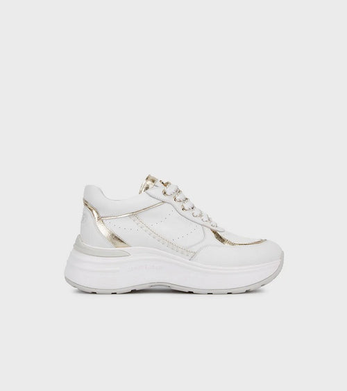 Janet & Janet sneakers donna in pelle white/gold J-060 79