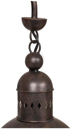 Biscottini Lampada applique a muro elettrificata in ferro battuto finitura ruggine anticata L42xPR22xH42 cm