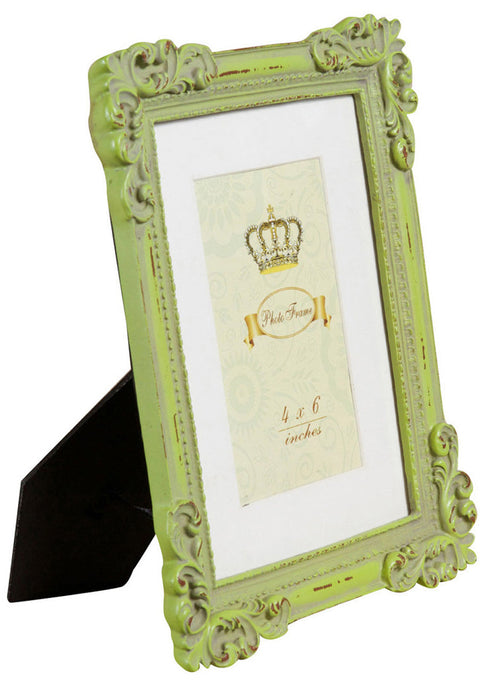 Biscottini Biscottini Portafoto Appoggio Resina Verde Anticata Verticale Orizzontale