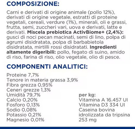 Hill's Prescription Diet Biome Stress Digestive spezzatino Pollo e Verdure umido Gatti Adulti 82 gr