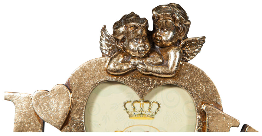 Biscottini Biscottini Portafoto LOVE da appoggio in Resina Oro Anticata 23x13x18 finitura