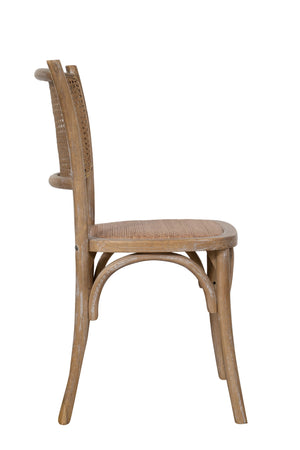 Biscottini Sedia Thonet Massello Frassino Seduta Rattan Finitura Invecchiato 45x50x88