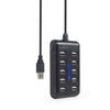 HUB USB 2.0 10 PORTE TECHMADE UHB-U2P10P-01 BLACK