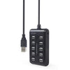 HUB USB 2.0 10 PORTE TECHMADE UHB-U2P10P-01 BLACK