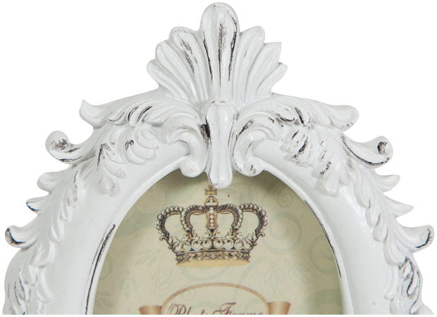 Biscottini Biscottini Portafoto da appoggio resina bianca anticata 10x2x13,5 Foto 6,5x9