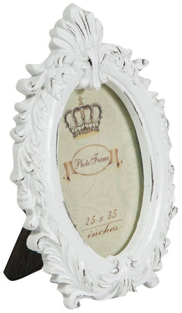 Biscottini Biscottini Portafoto da appoggio resina bianca anticata 10x2x13,5 Foto 6,5x9