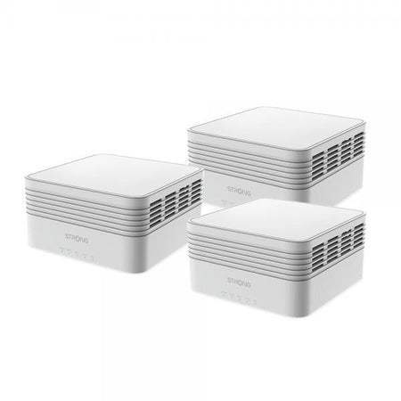 Strong MESHTRIAX3000UK sistema Wi-Fi Mesh Dual-band [2.4 GHz/5 GHz] Wi-Fi 6 [802.11ax] Bianco 3 Interno (Strong MESHTRIAX3000UK AX3000 Whole Home Wi-Fi 6 Mesh System [3 Pack] - 5,000sq.ft Coverage)