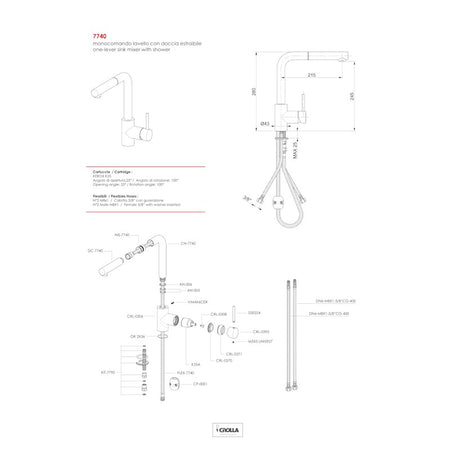 Rubinetto cucina risparmio energetico doccia estraibile - garanzia 5 anni - rubinetti cucina