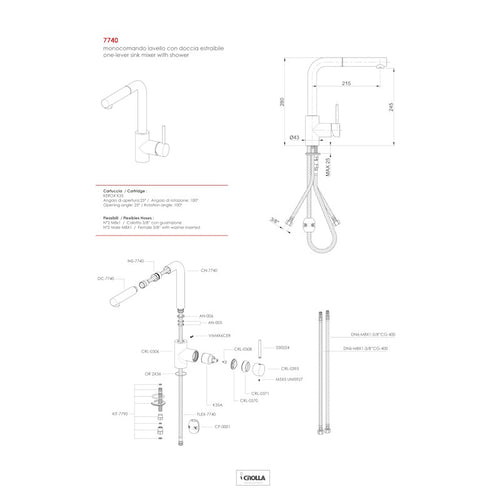 Rubinetto cucina risparmio energetico doccia estraibile - garanzia 5 anni - rubinetti cucina