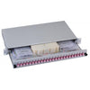 Cassetto Ottico 19'' Assemblato con 12 Bussole e 24 Pigtails LC Duplex Multimodale OM4