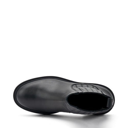Frau Beatles in pelle nero con elastico ricoperto