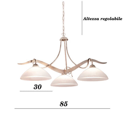 Lampadario classico rustico Due P illuminazione YOKE 2712 S3 E27 LED avorio vetro sospensione lampada soffitto