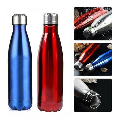 Portatile Borraccia Bottiglia D'acqua Acciaio Inox Termica Caldo Freddo 550 Ml