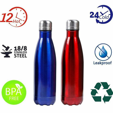 Portatile Borraccia Bottiglia D'acqua Acciaio Inox Termica Caldo Freddo 550 Ml
