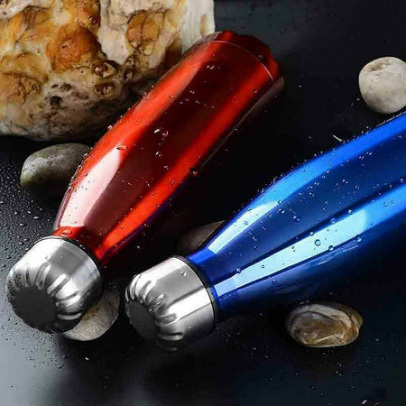 Portatile Borraccia Bottiglia D'acqua Acciaio Inox Termica Caldo Freddo 550 Ml