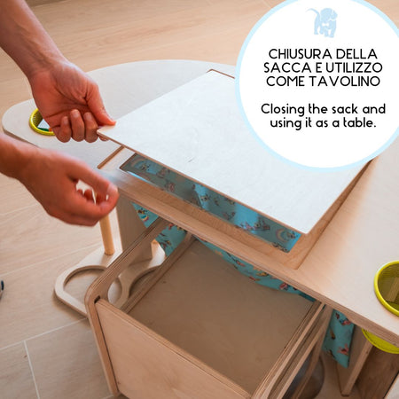 Dondolo/Tavolino + Sedia multifunzione Magic Table