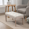 Panca baule ingresso camera da letto elegante imbottita pouf tessuto negozio fondoletto con Rivestimento Effetto Lino e Gambe in Legno, 80x40x41cm, Beige F838-160V01CWA