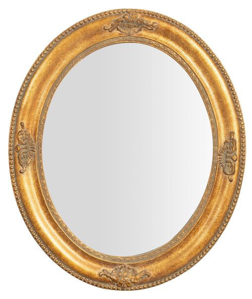 Biscottini Biscottini Specchiera ovale da parete 54x4x64 finitura foglia oro anticato