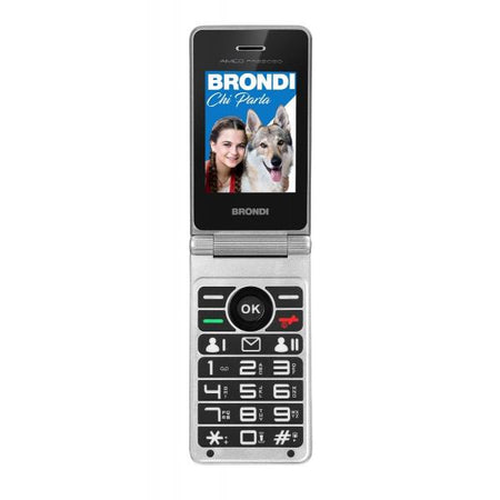 BRONDI AMICO PREZIOSO (BLU) - TELEFONO CELLULARE PER ANZIANI - TASTO SOS - CONTROLLO REMOTO - DOPPIO DISPLAY
