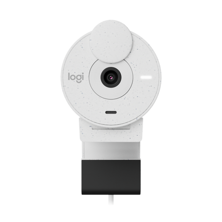 Logitech Brio 300 Webcam Full HD con riservatezza, riduzione del rumore micro, USB -C - BUNK BIANCO
