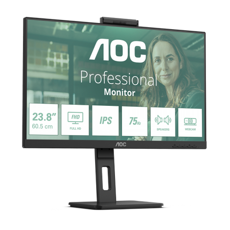 AOC MONITOR 23,8 LED IPS FHD 16:9 4MS 300 CDM, WEBCAM, PIVOT, DP/HDMI, MULTIMEDIALE