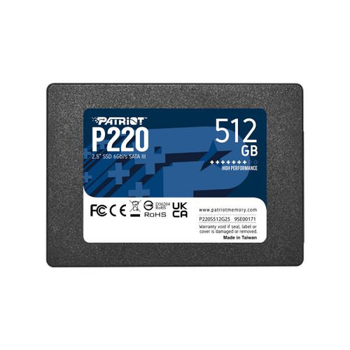 PATRIOT SSD INTERNO P220 512GB 2,5 SATA 6GB/S R/W 500/500
