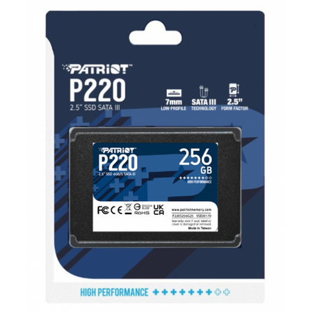 PATRIOT SSD INTERNO P220 256GB 2,5" SATA 6GB/S R/W 500/490