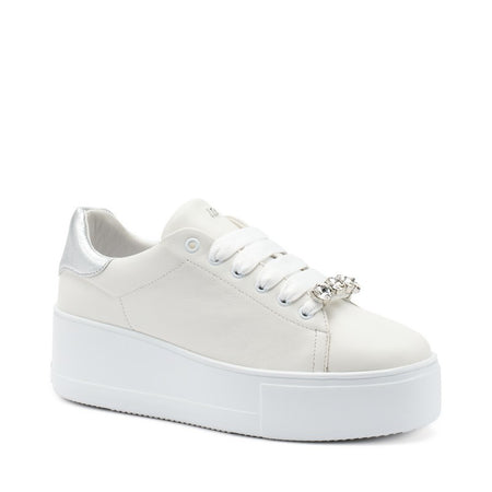 FRAU sneakers donna platform bianco silver 39P1