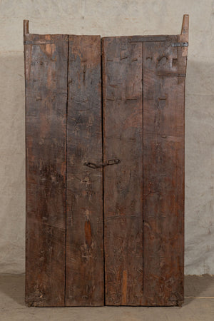Biscottini Porta portone in legno massello e ferro da interno o da esterno vecchia e antica medievale scorrevole