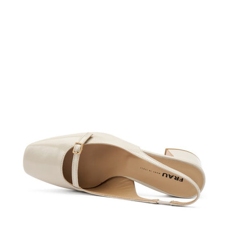 Frau slingback in vernice ecrù con mini cinturino 79T7