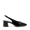 Frau slingback in vernice nero con mini cinturino 79T7