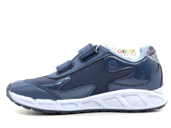 GEOX Sneaker bambina J Shuttle G azzurra/blu con farfalla e luci