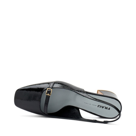 Frau slingback in vernice nero con mini cinturino 79T7