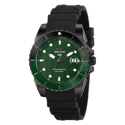 Orologio SECTOR uomo 450 data gomma nero / verde