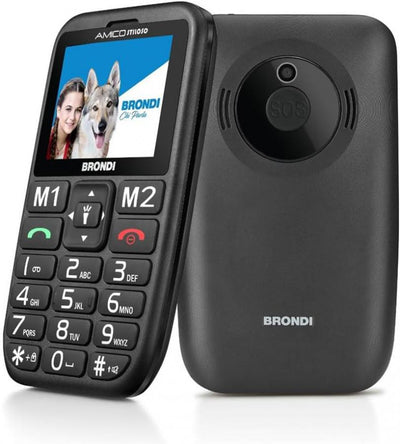 brondi amico stiloso telefono cellulare con basedi ricarica , tast e tasto sos