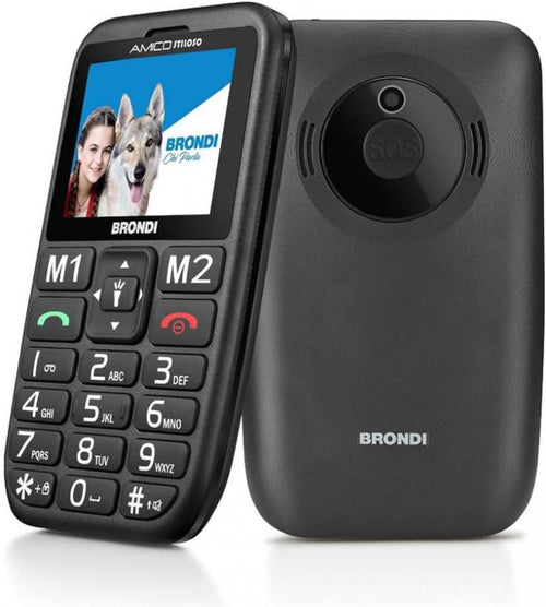brondi amico stiloso telefono cellulare con basedi ricarica , tast e tasto sos