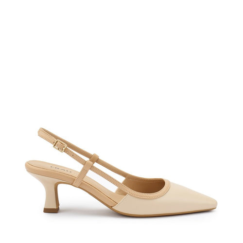 Frau slingback in pelle beige con profili in contrasto 81P3