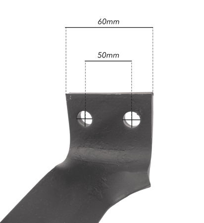 Dente dx per erpice lunghezza 280mm larghezza 90mm