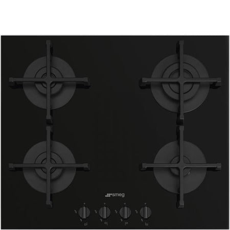 Smeg Piano Cottura Incasso Gas 4 Zone Filo 60cm Nero Pv264b