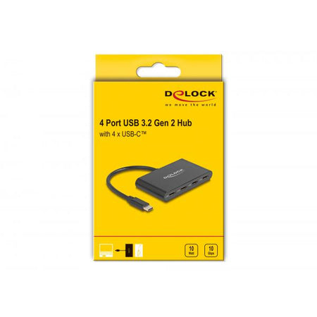 DeLOCK Hub USB 3.2 Gen 2 USB Type-C con 4 x USB Type-C femmina 10 Gbps (Delock - hub - 10 Gbps - 4 porte)
