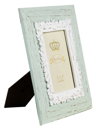 Biscottini Biscottini Portafoto da appoggio 20x2x25 resina verde anticata foto 10x15