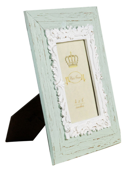 Biscottini Biscottini Portafoto da appoggio 20x2x25 resina verde anticata foto 10x15