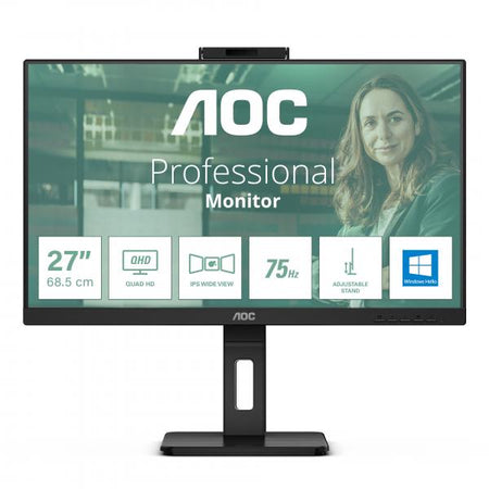 AOC MONITOR 27 LED IPS QHD 16:9 4MS 350 CDM, WEBCAM, USB-C, PIVOT, DP/2HDMI, MULTIMEDIALE