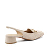 Frau slingback in camoscio ecrù con accessorio oro 92D2