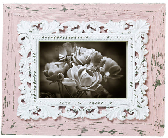 Biscottini Portafoto Appoggio Biscottini Resina Rosa Anticata Foto 10x15 Verticale