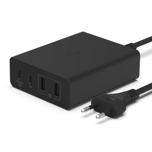 Belkin ALIMENTATORE GAN 108W CON PORTE 2X USB-C, 2X USB-A (108W USB-C CHARGER,GAN,4-PORT,BLK ,2M)
